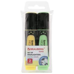 Набор текстовыделителей 2цв. BRAUBERG 